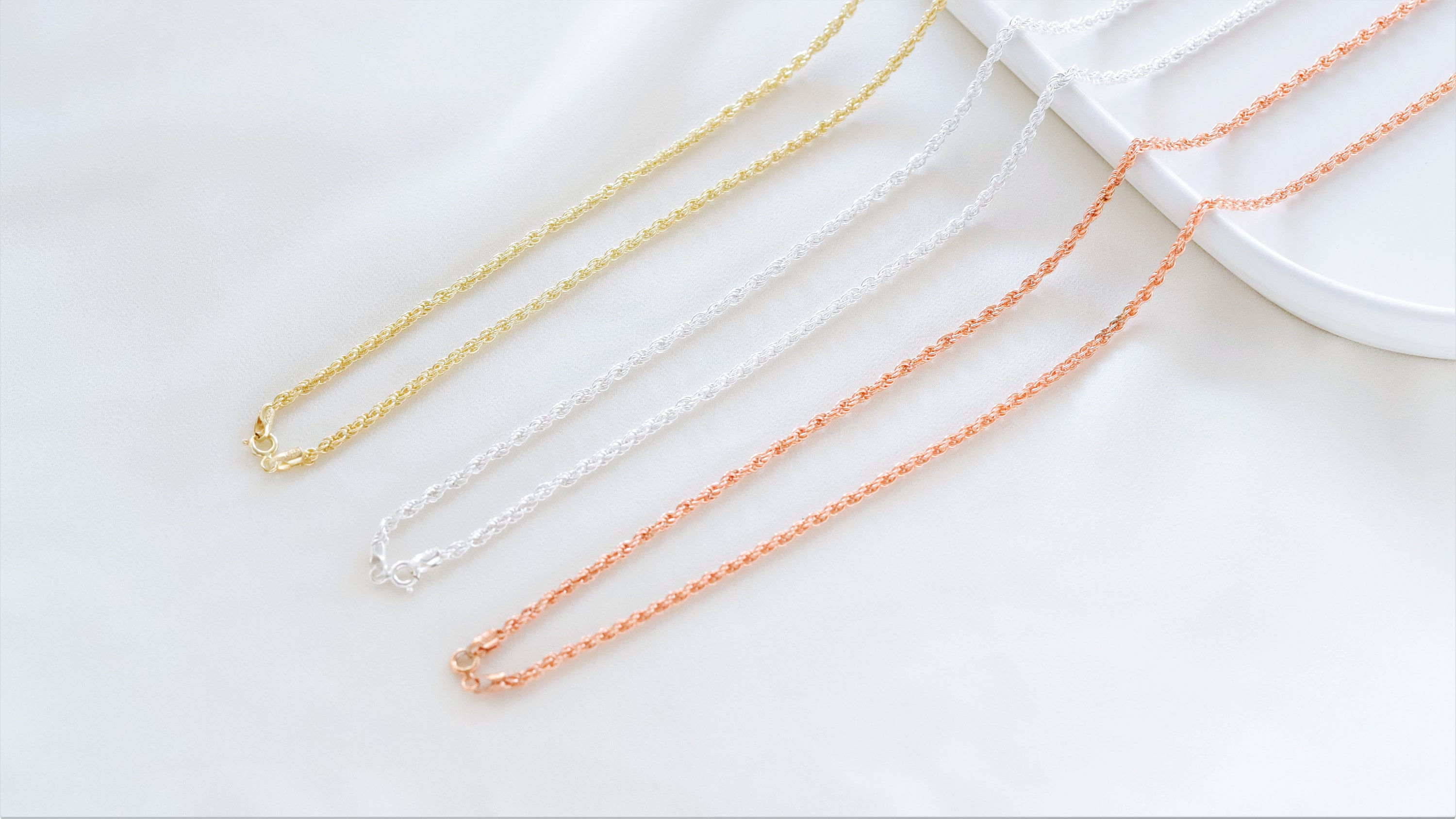 Sterling Silver Twist Chain - Elegant Rope Design
