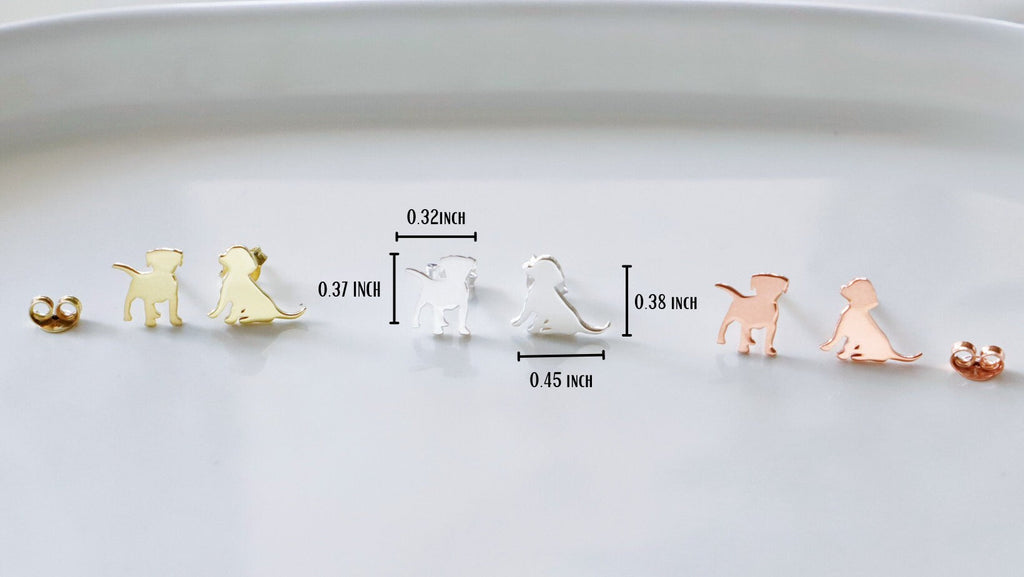 Pawfectly Silver Puppy Stud Earrings | Adorable Minimalist Dog Jewelry for Pet Lovers