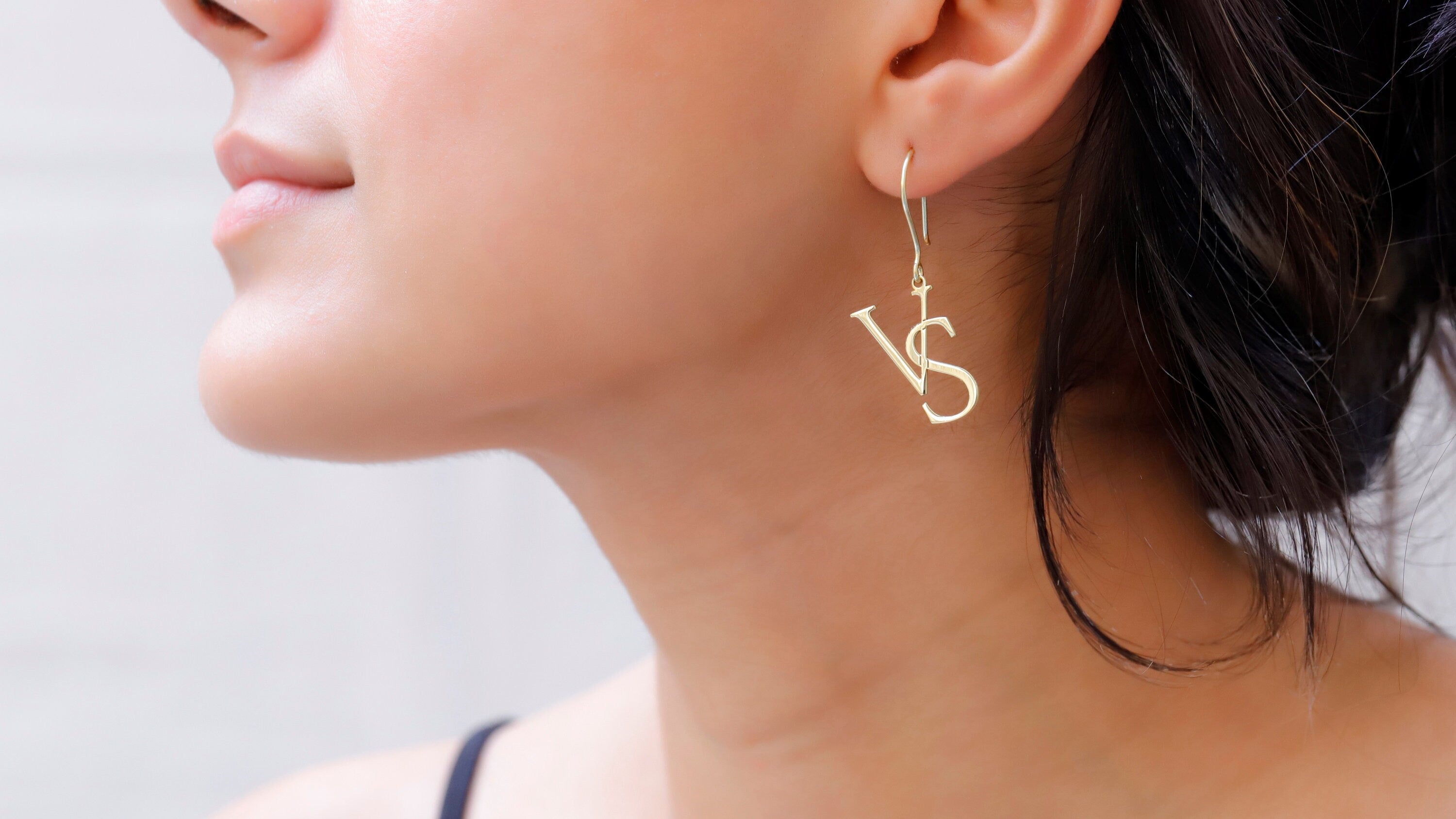 Personalized Dangle Earrings - Custom Two Letters Design for Women, Dainty & Unique Gift