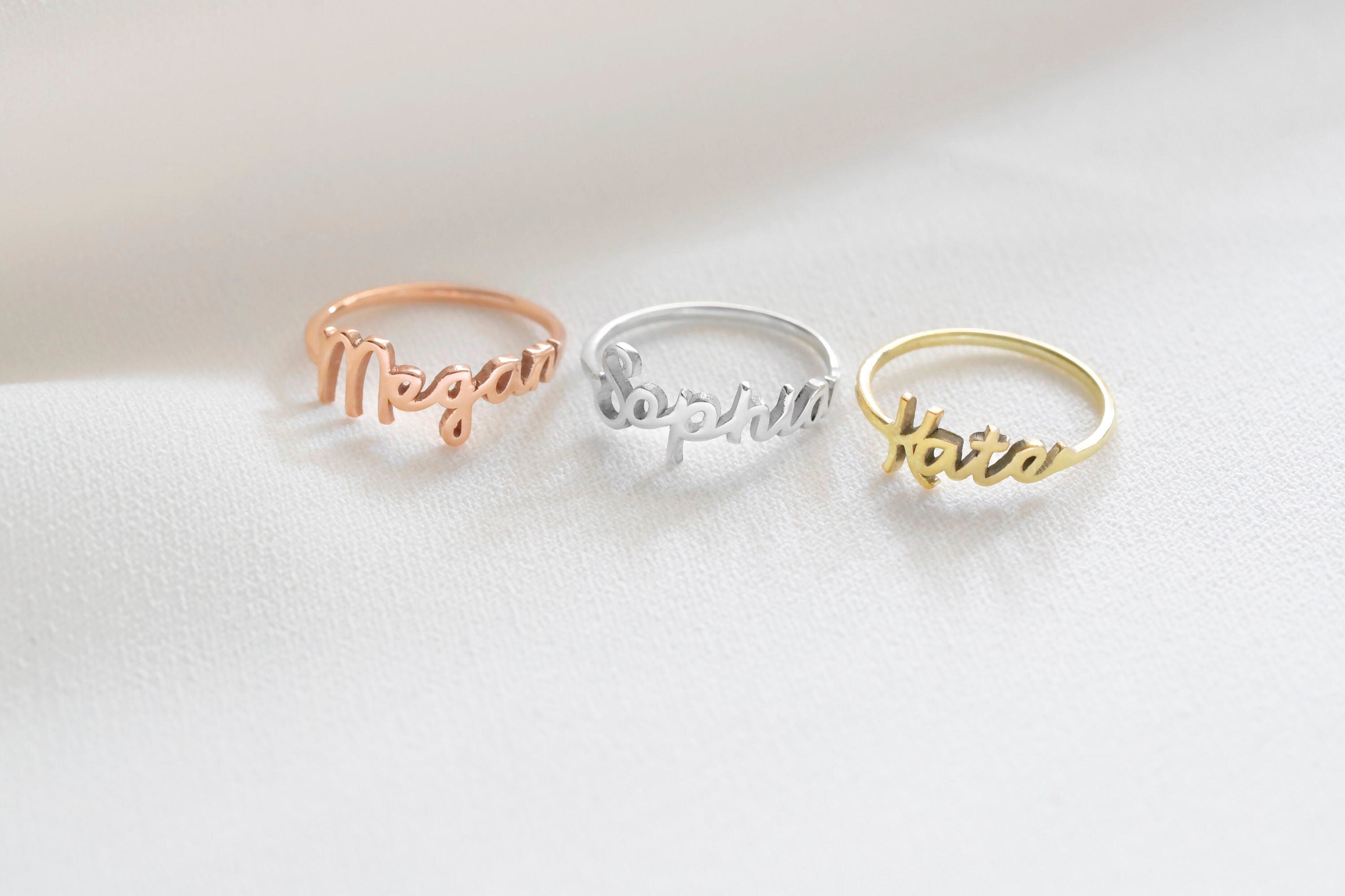 Personalized Gold Name Ring | Custom Handwriting Jewelry | Unique Gift for Christmas & Birthdays