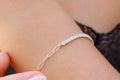 Shimmering Tennis Bracelet with Paperclip Chain - Elevate Your Style
