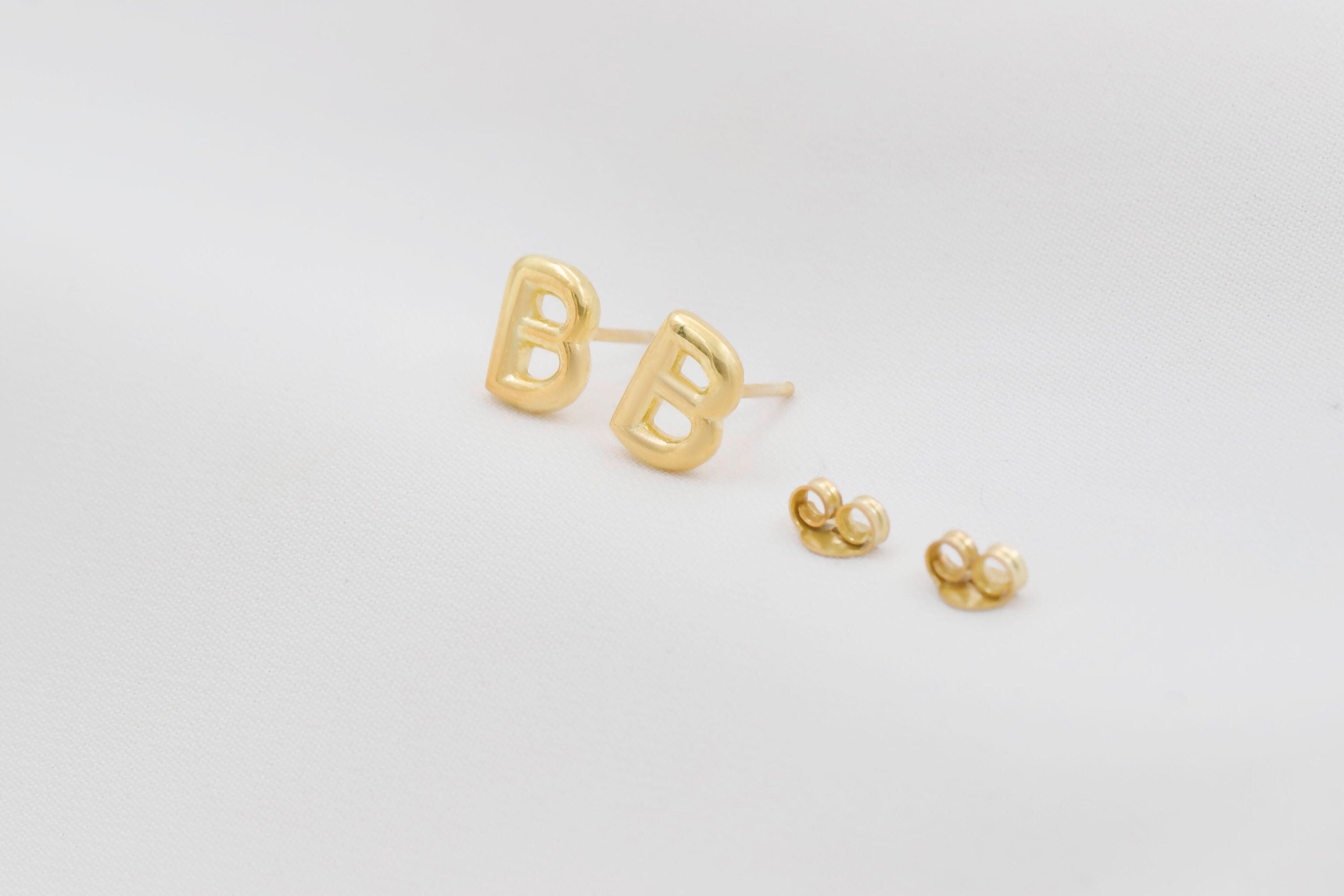 Bubble Pop Jewelry 3D Initial Stud Earrings - Dainty Balloon Letter Design for a Fun, Personalized Touch