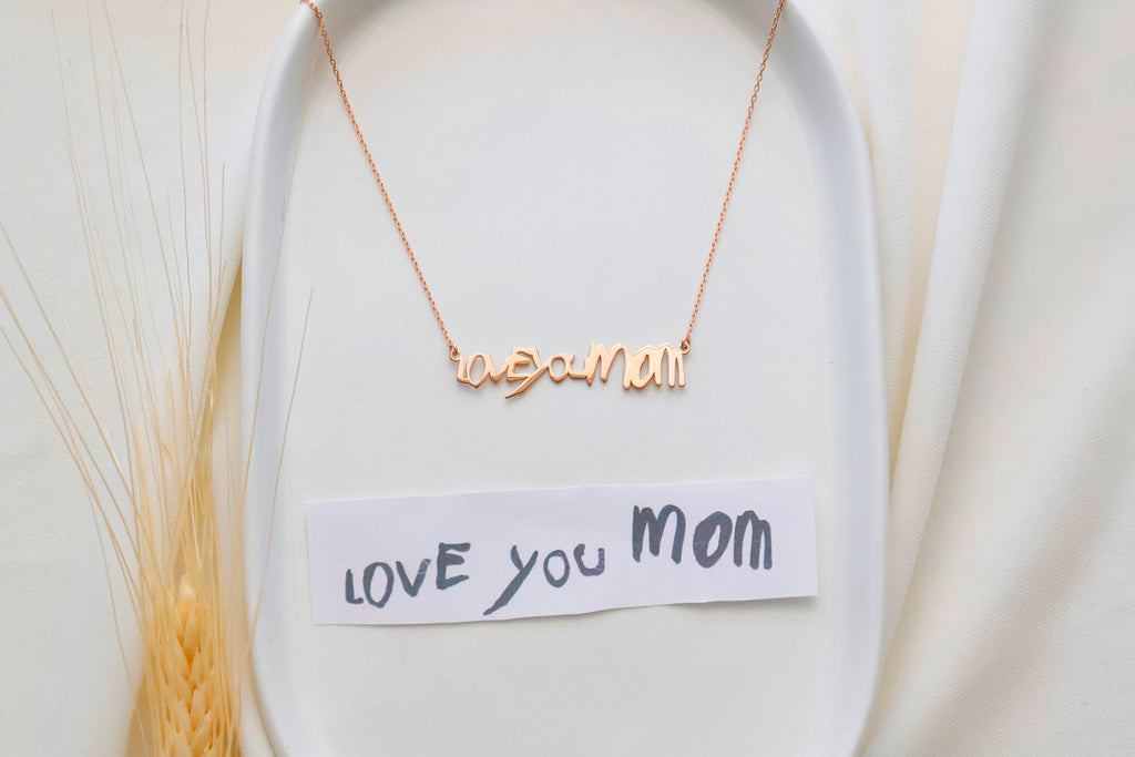 Custom Handwriting Necklace by SilverGoldandRose