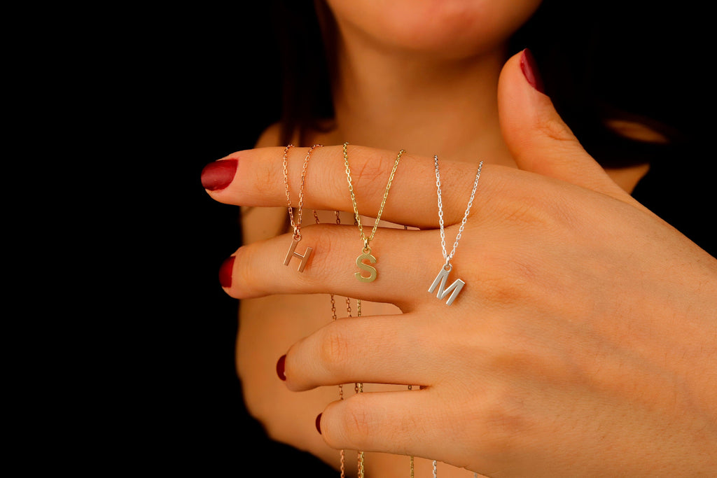 Initial Charm Necklace | Customizable Letter Jewelry for Women | Unique Personalized Gift