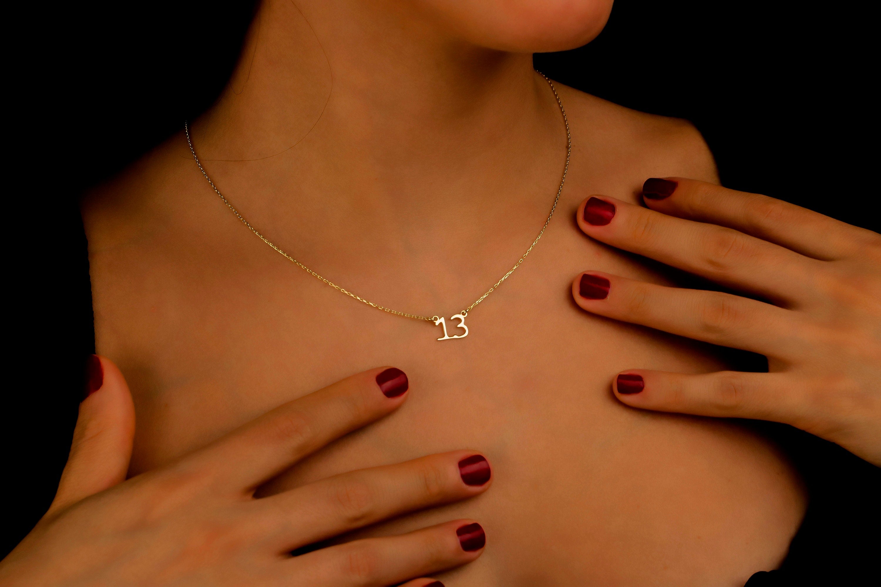 Angel Aura Dainty Angel Number Necklace - 14K Gold, Rose Gold & Sterling Silver for Everyday Inspiration