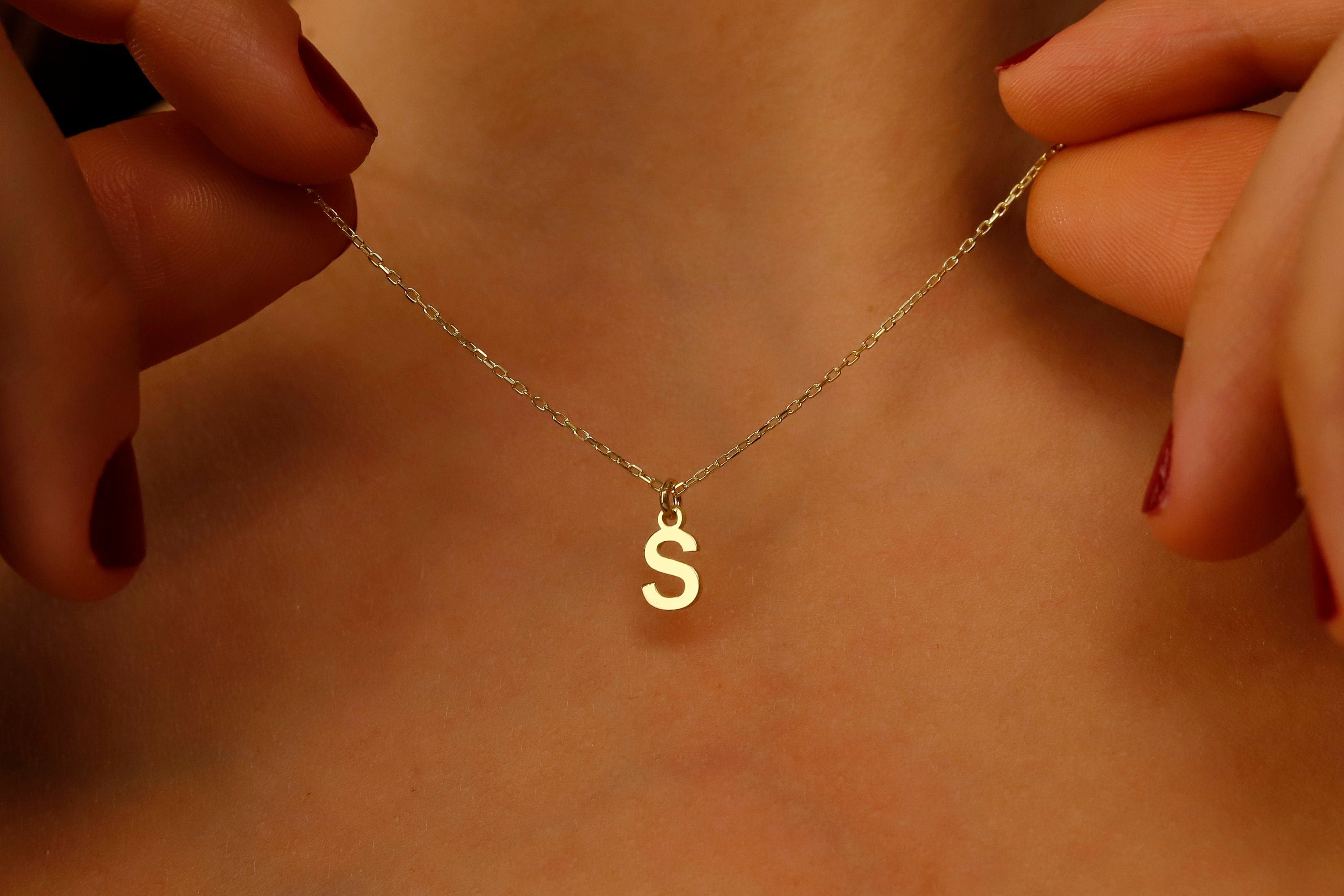 Initial Charm Necklace | Customizable Letter Jewelry for Women | Unique Personalized Gift