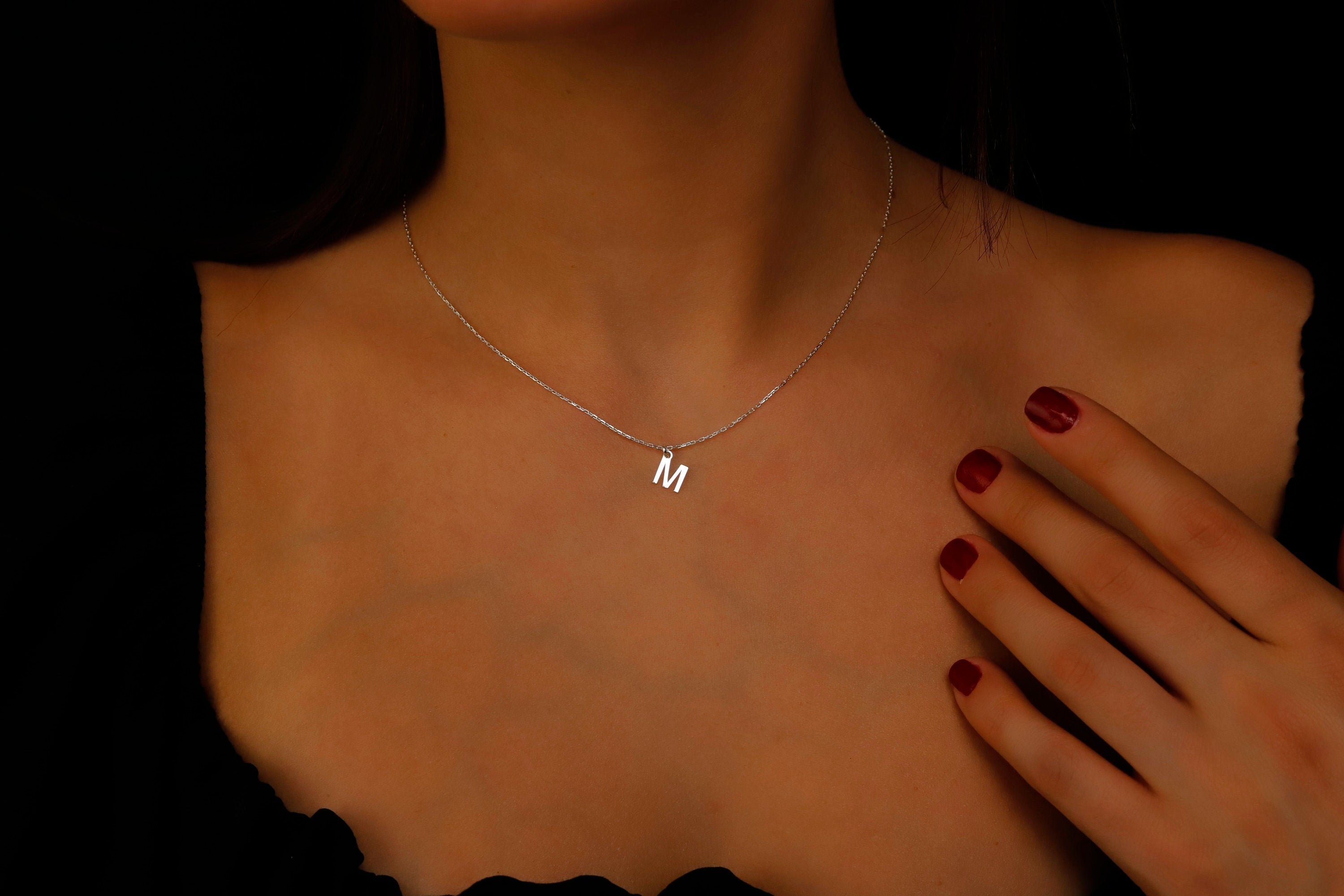 Initial Charm Necklace | Customizable Letter Jewelry for Women | Unique Personalized Gift