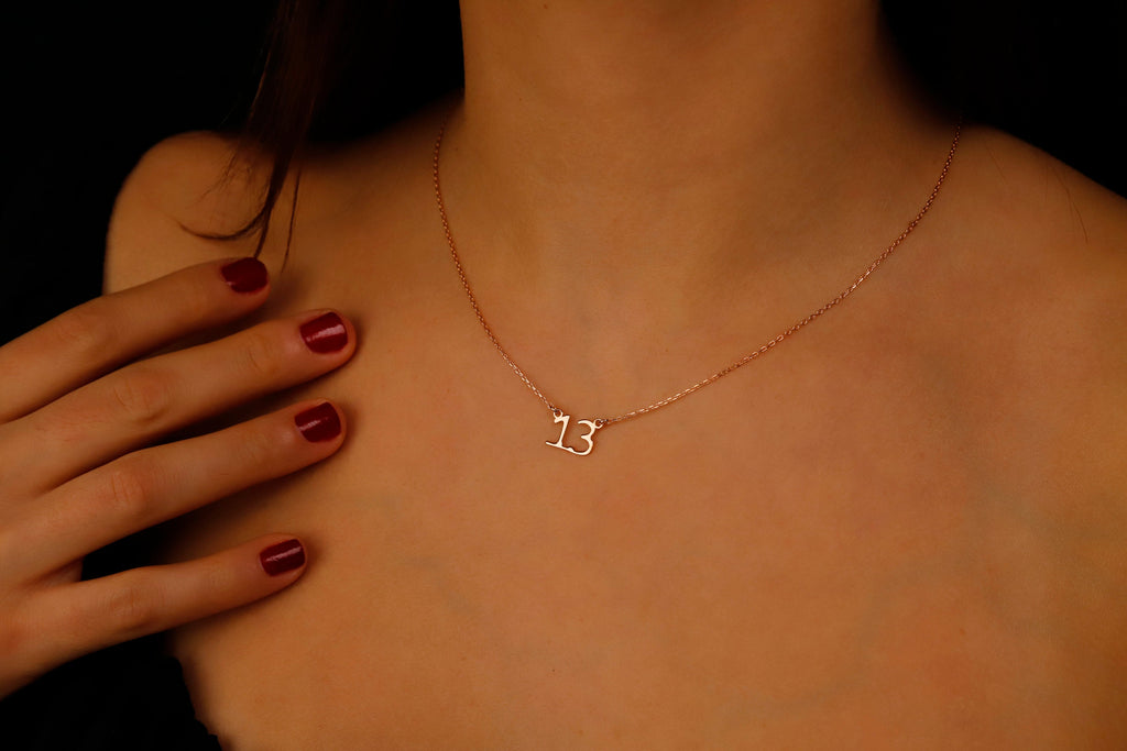 Angel Aura Dainty Angel Number Necklace - 14K Gold, Rose Gold & Sterling Silver for Everyday Inspiration