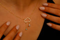 Cloud Nine Jewelry Sterling Silver Rainy Cloud Necklace with Diamond & Turquoise Weather Pendant