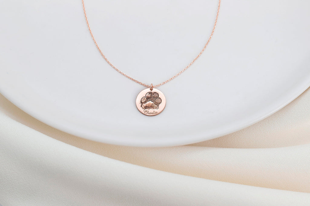 Personalized Pet Paw Print Necklace | Perfect Gift for Dog & Cat Lovers