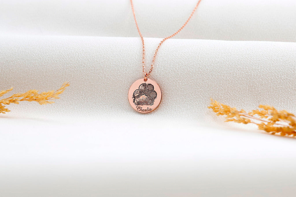 Personalized Pet Paw Print Necklace | Perfect Gift for Dog & Cat Lovers