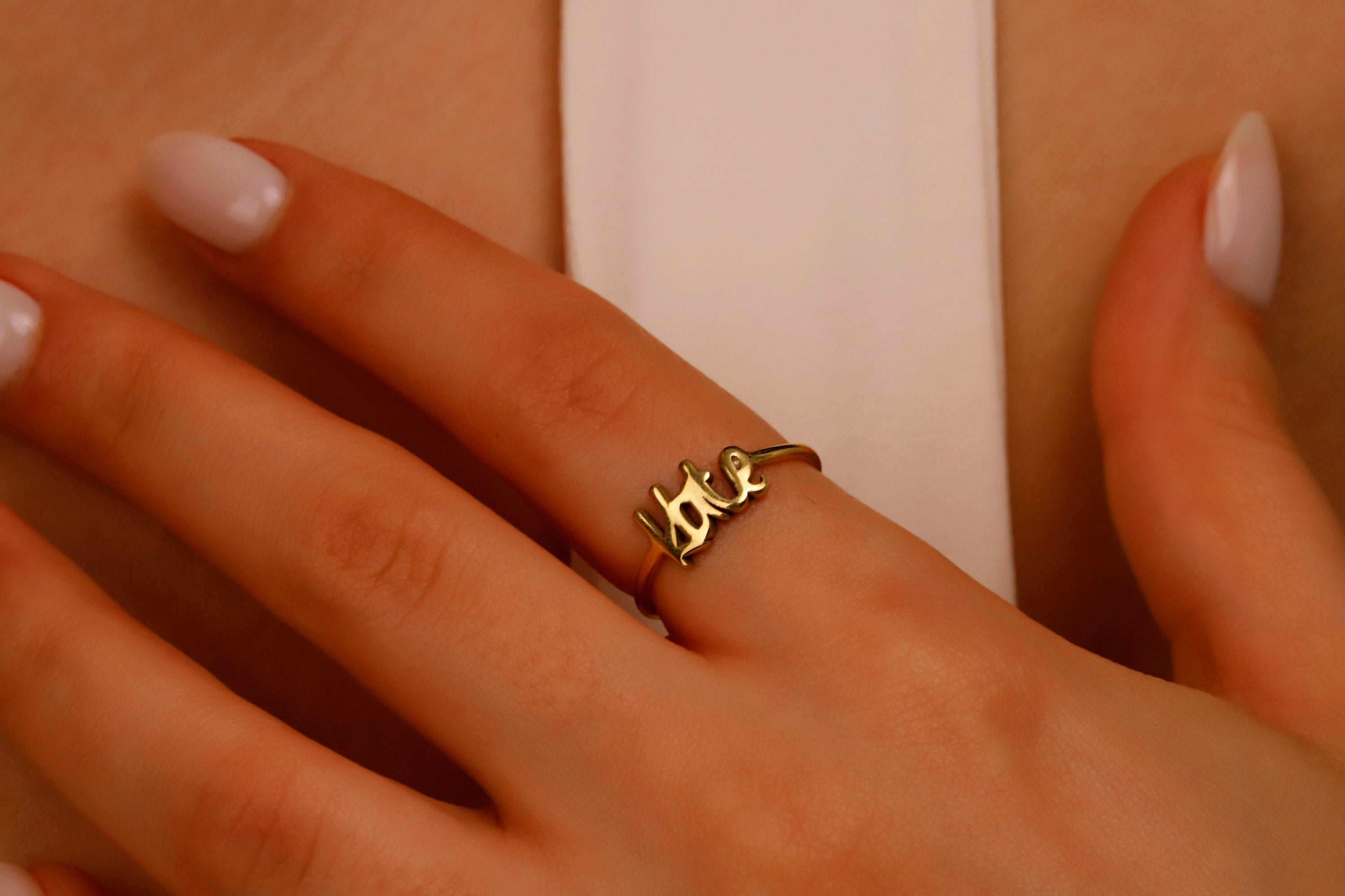 Personalized Gold Name Ring | Custom Handwriting Jewelry | Unique Gift for Christmas & Birthdays