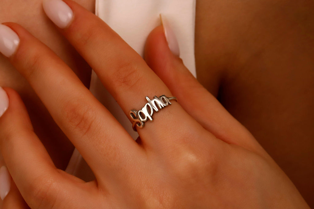Personalized Gold Name Ring | Custom Handwriting Jewelry | Unique Gift for Christmas & Birthdays