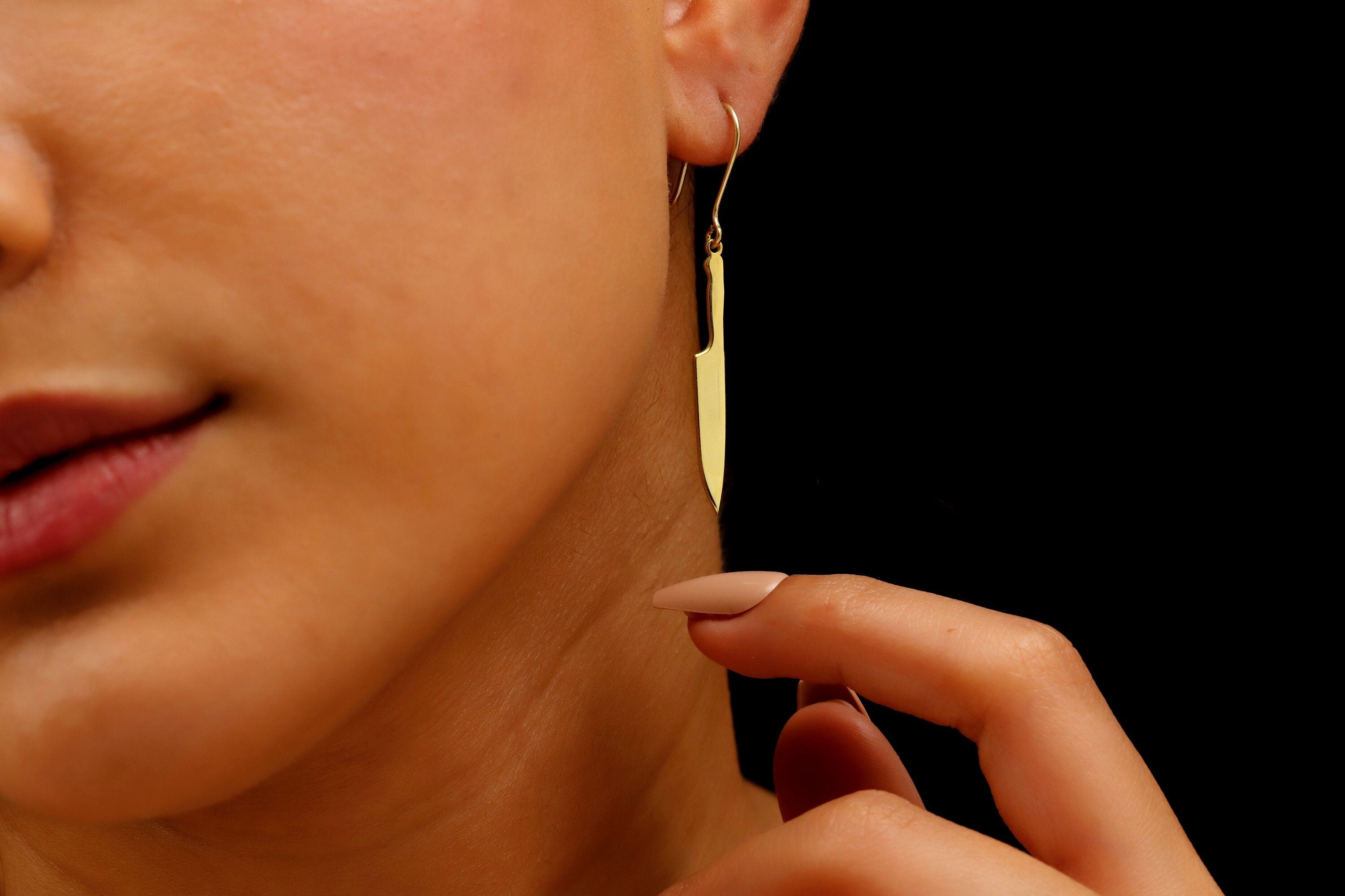Knife Dagger Earrings Jewelry Gifts in 925 Sterling Silver