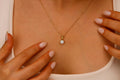 14K Gold White Opal Charm Necklace - Dainty Unique Pendant in Sterling Silver, Gold & Rose Gold for Birthdays