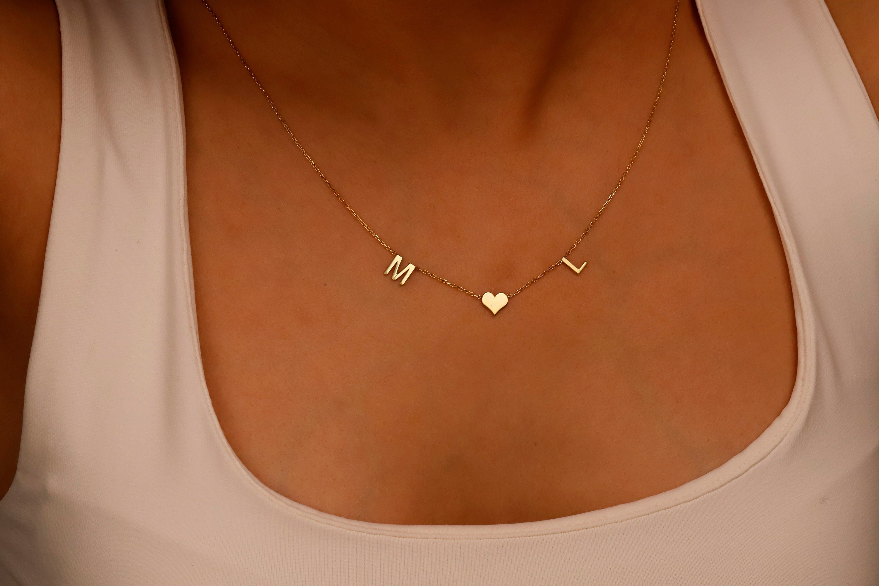Initial Heart Necklace | Delicate Personalized Jewelry for Women