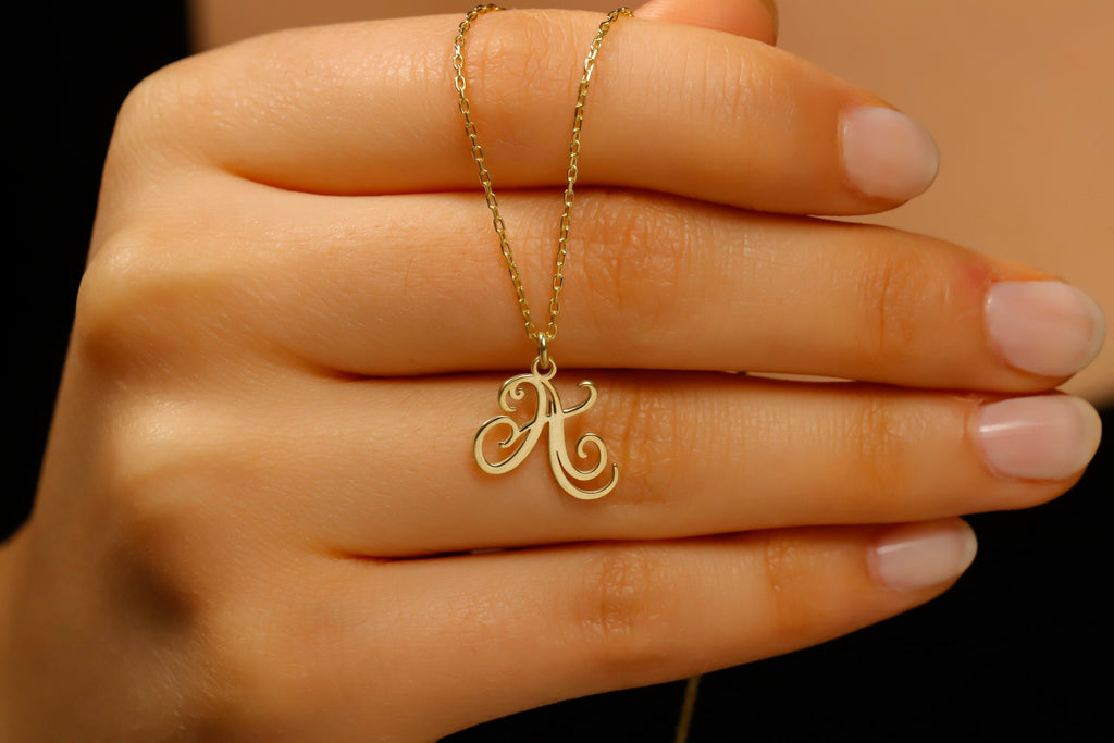 Dainty Initial Necklace by SilverGoldandRose