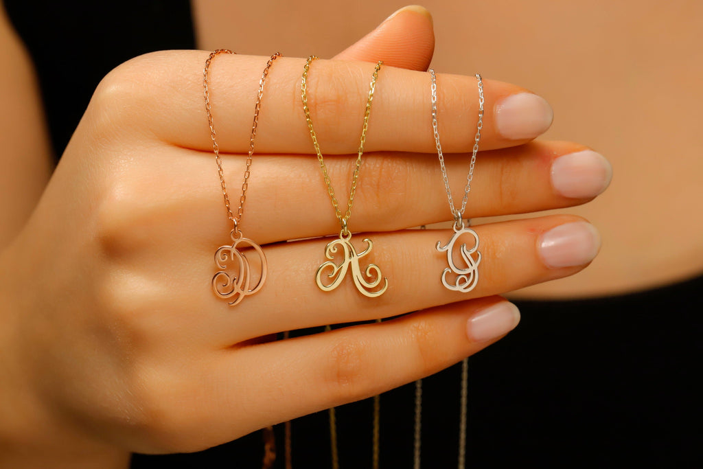 Dainty Initial Necklace by SilverGoldandRose