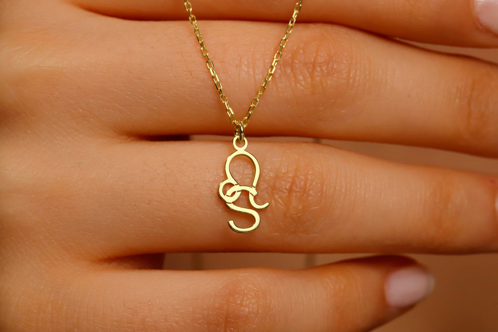 Zodiac Sign and Initial Necklace by SilverGoldandRose