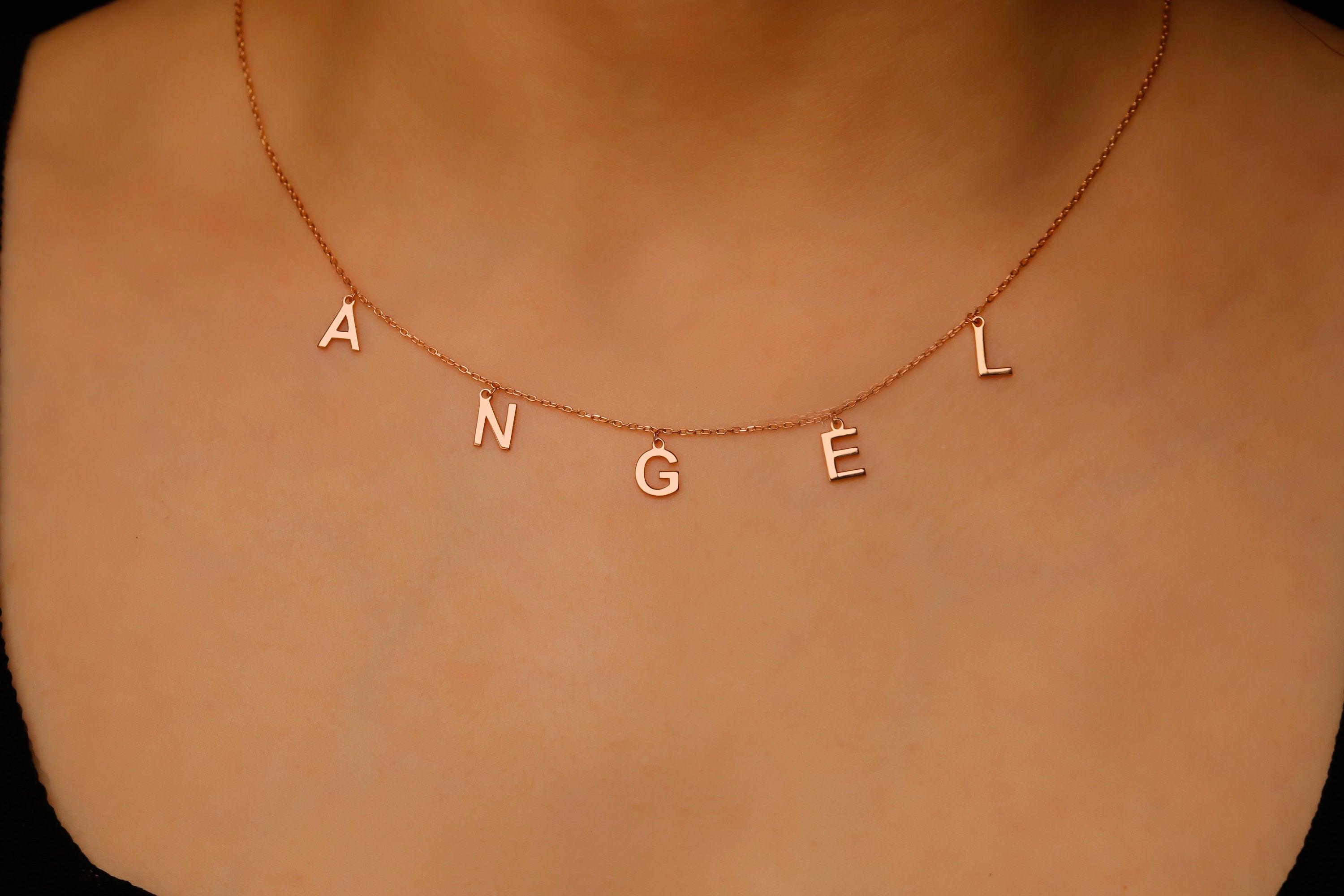 Personalized Dangle Letters Necklace