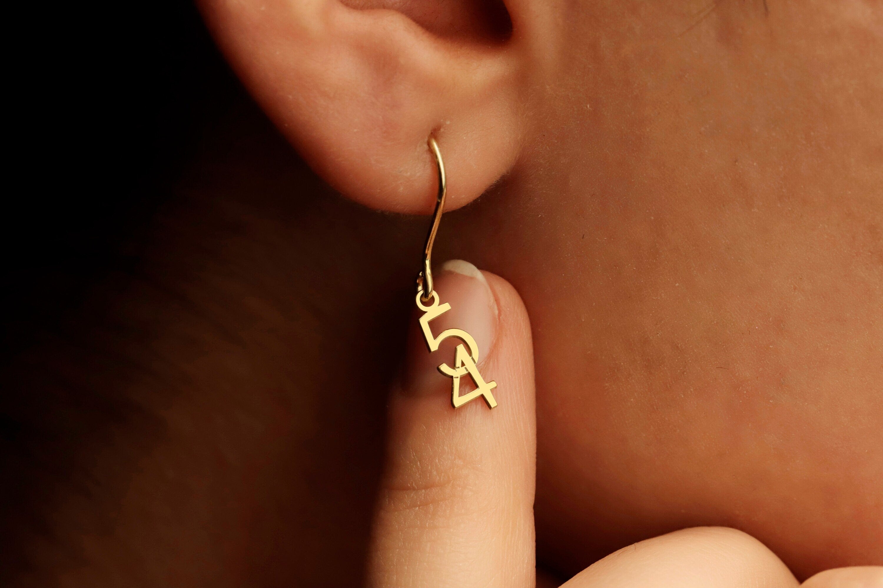 Intertwined Dangle Number Earrings | Customized Silver, Gold, Rose Gold