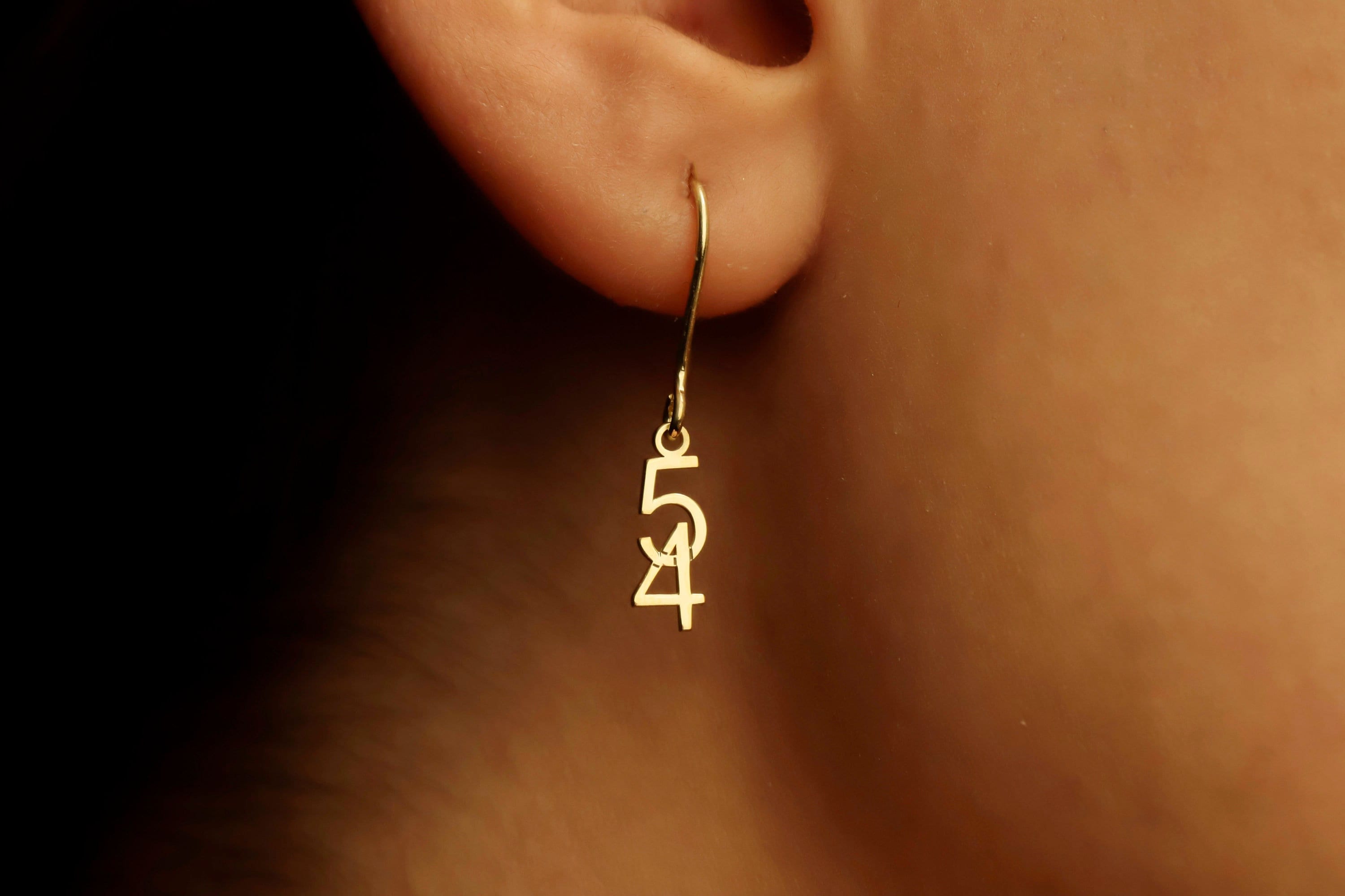Intertwined Dangle Number Earrings | Customized Silver, Gold, Rose Gold