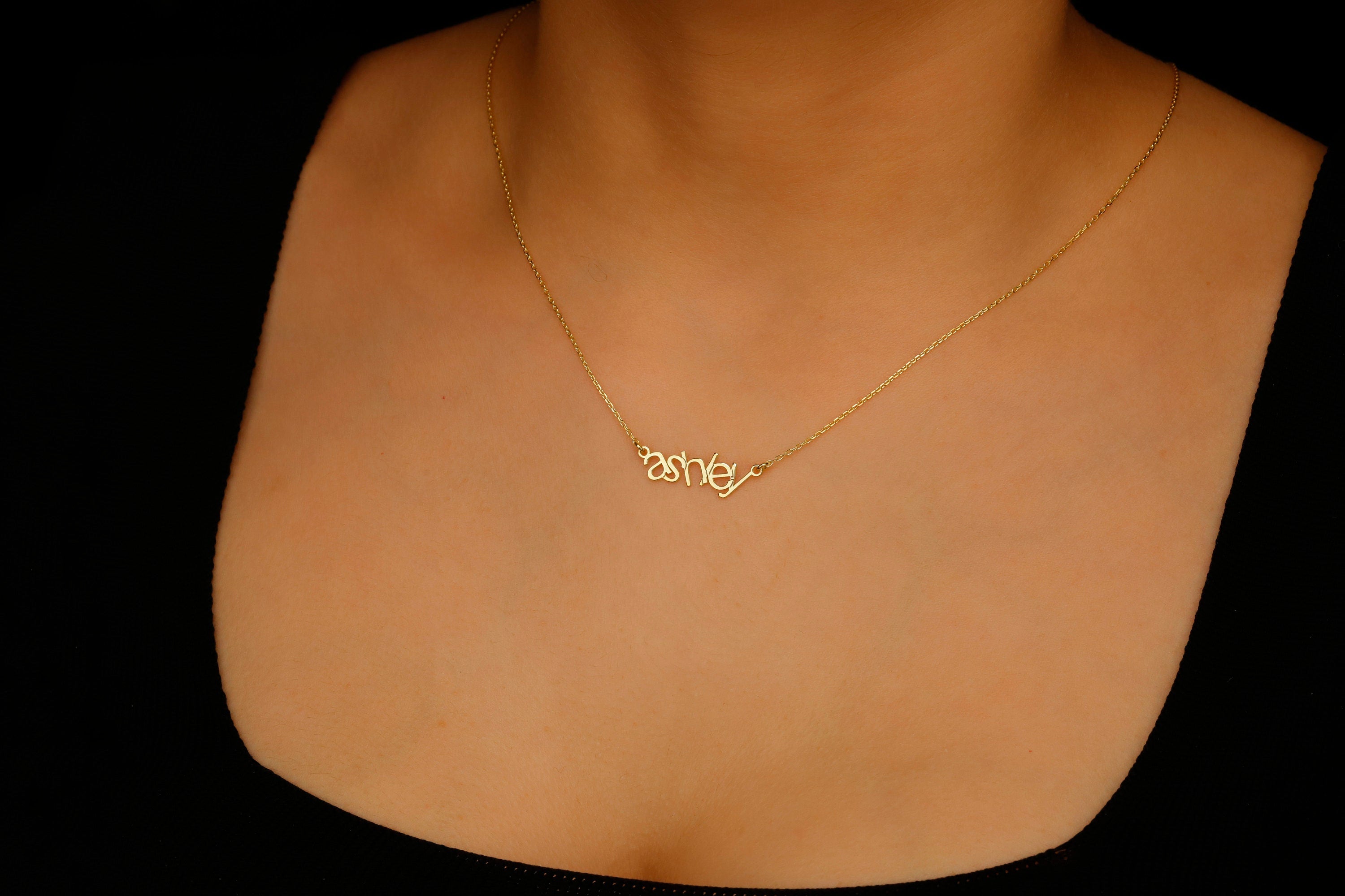 14K Gold Name Necklace - Personalized Initial Jewelry
