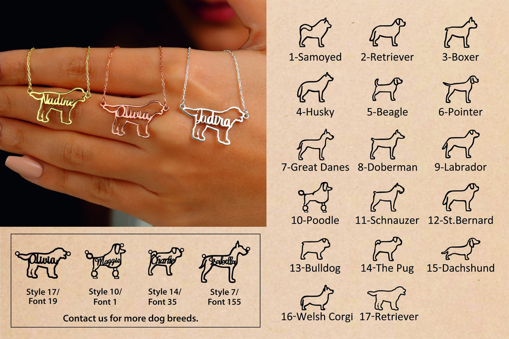 PawPrints Dog Silhouette Necklace - Elegant Design Capturing Your Love for Dogs