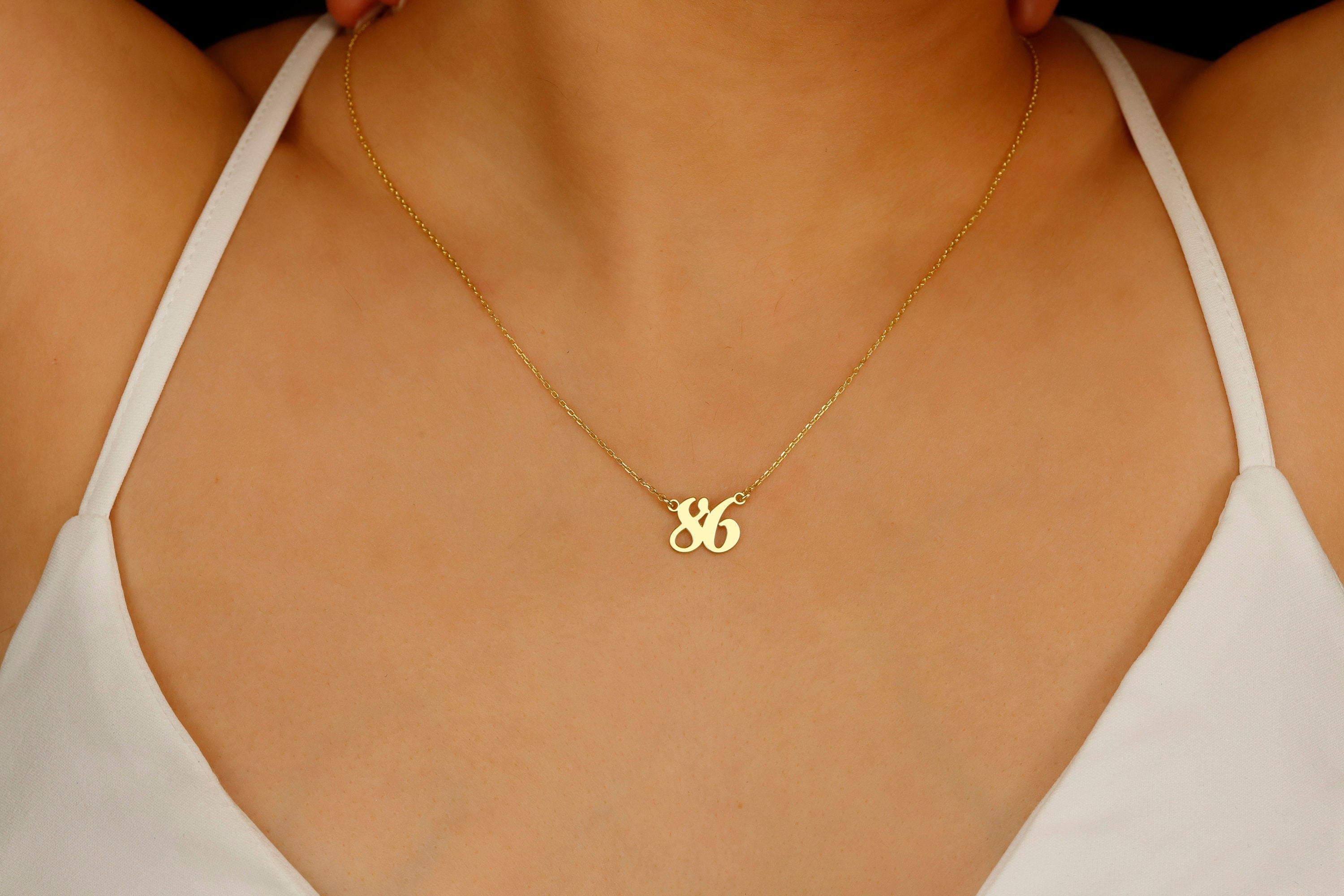 Personalised Year Necklace | Custom Birth Date & Lucky Number Jewelry | Meaningful Birthday Gift
