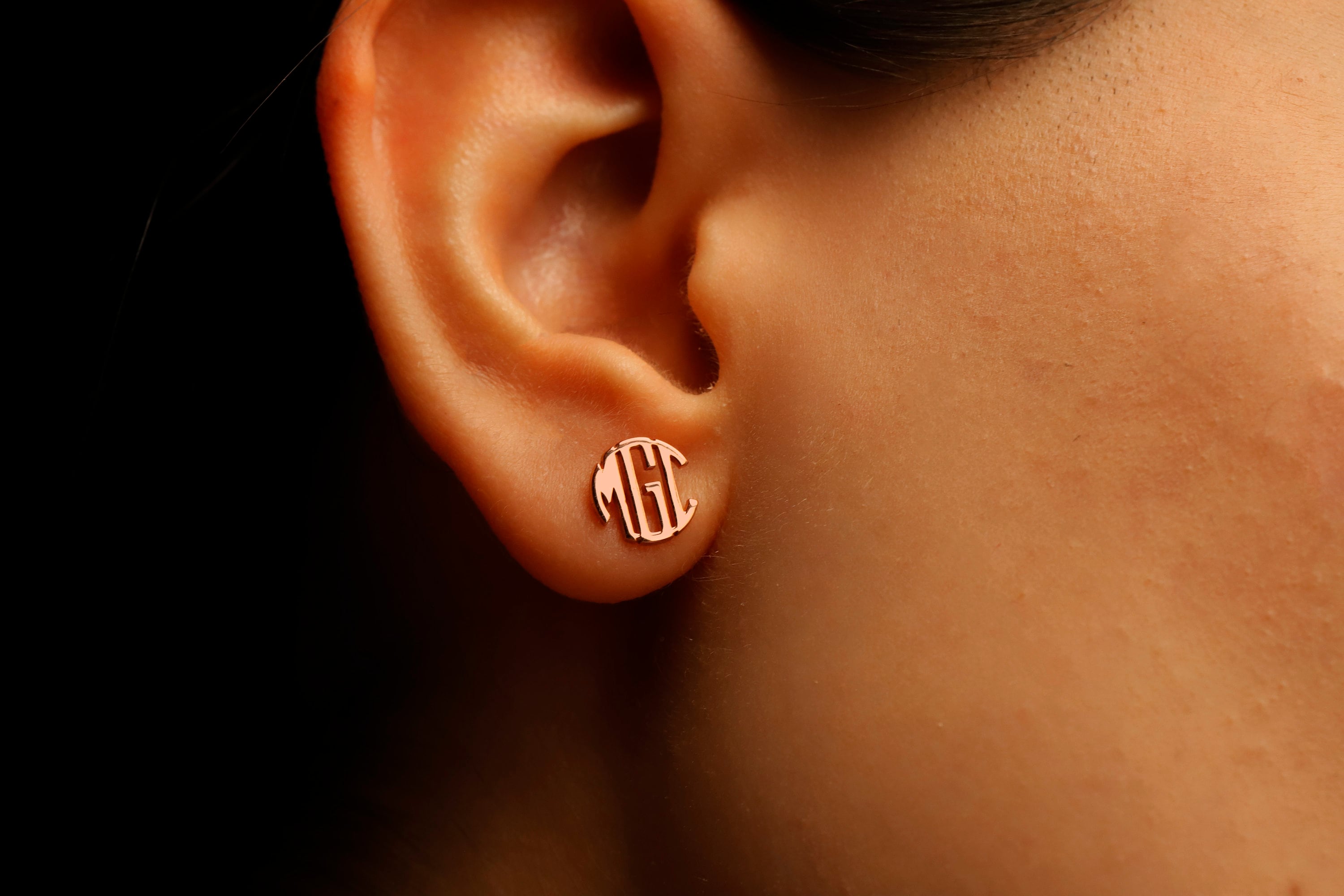 Dainty Monogram Earrings - Personalized Minimalist Jewelry with Custom Block Letters