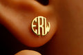 14K Gold Monogram Stud Earrings - Personalized Elegance for Every Occasion