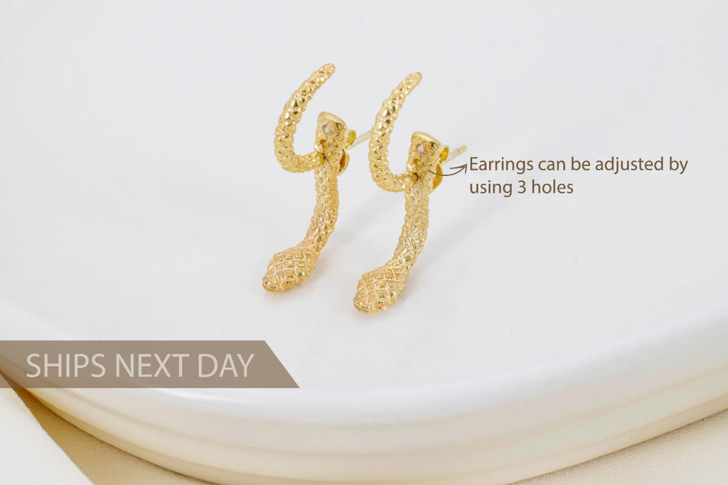 Elysian Designs Adjustable Snake Ear Jackets - Bold & Unique Statement Earrings