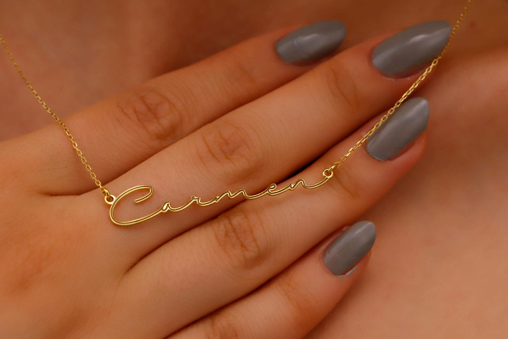 Personalized Gold Name Necklace - Customized 8K & 10K Solid Gold