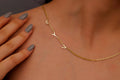 Dainty Initial Necklace by SilverGoldandRose | Personalize Your Style with a Unique Sideways Letter Design