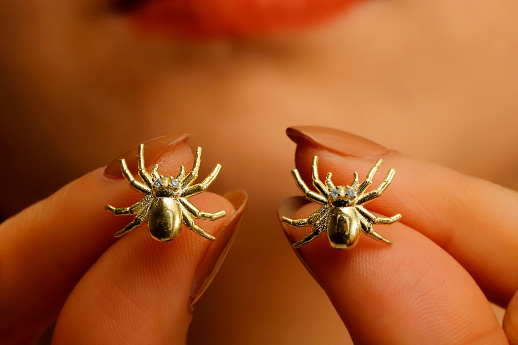 Arachnid Spooky Tarantula Earrings in  925 Sterling Silver