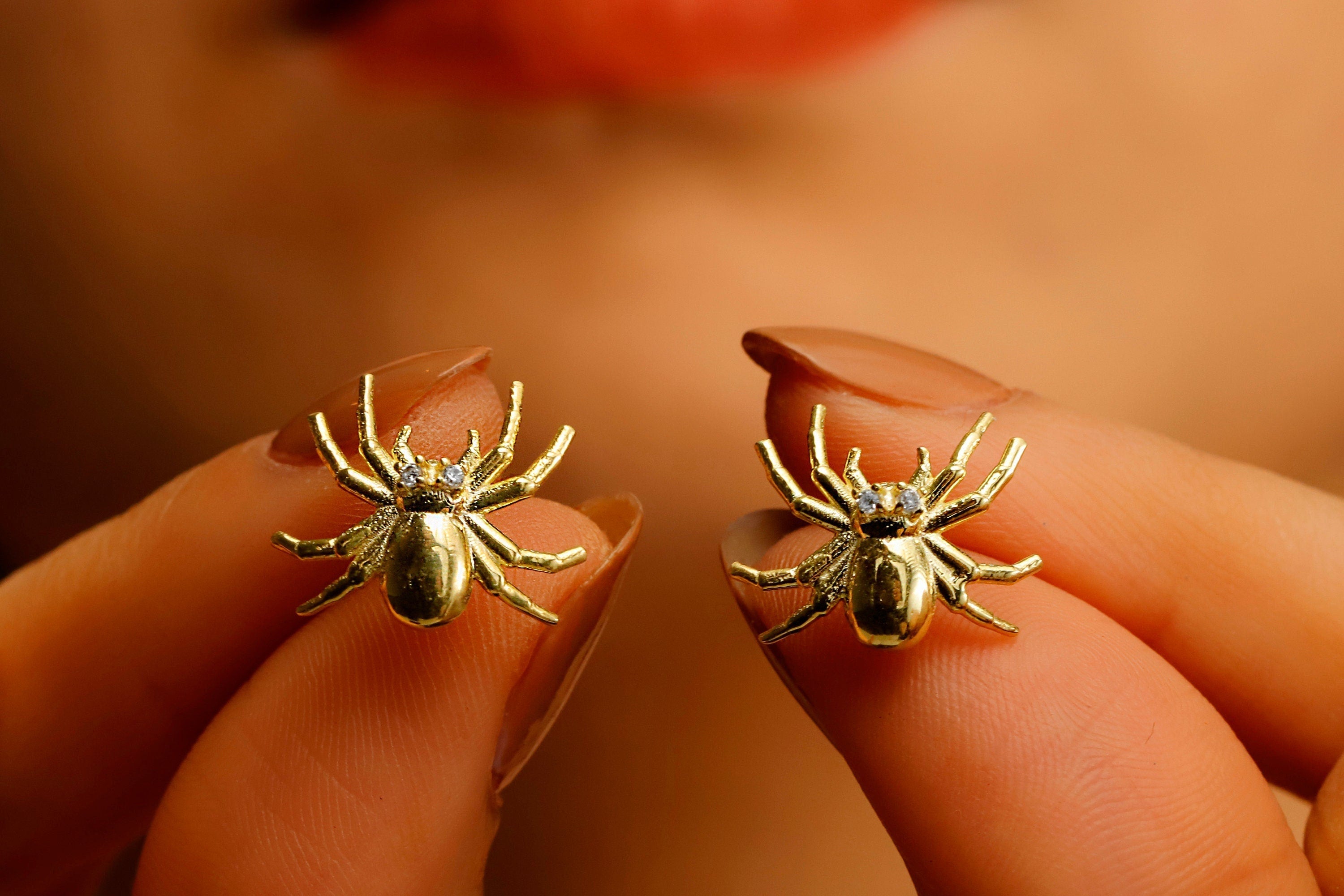 Arachnid Spooky Tarantula Earrings in  925 Sterling Silver