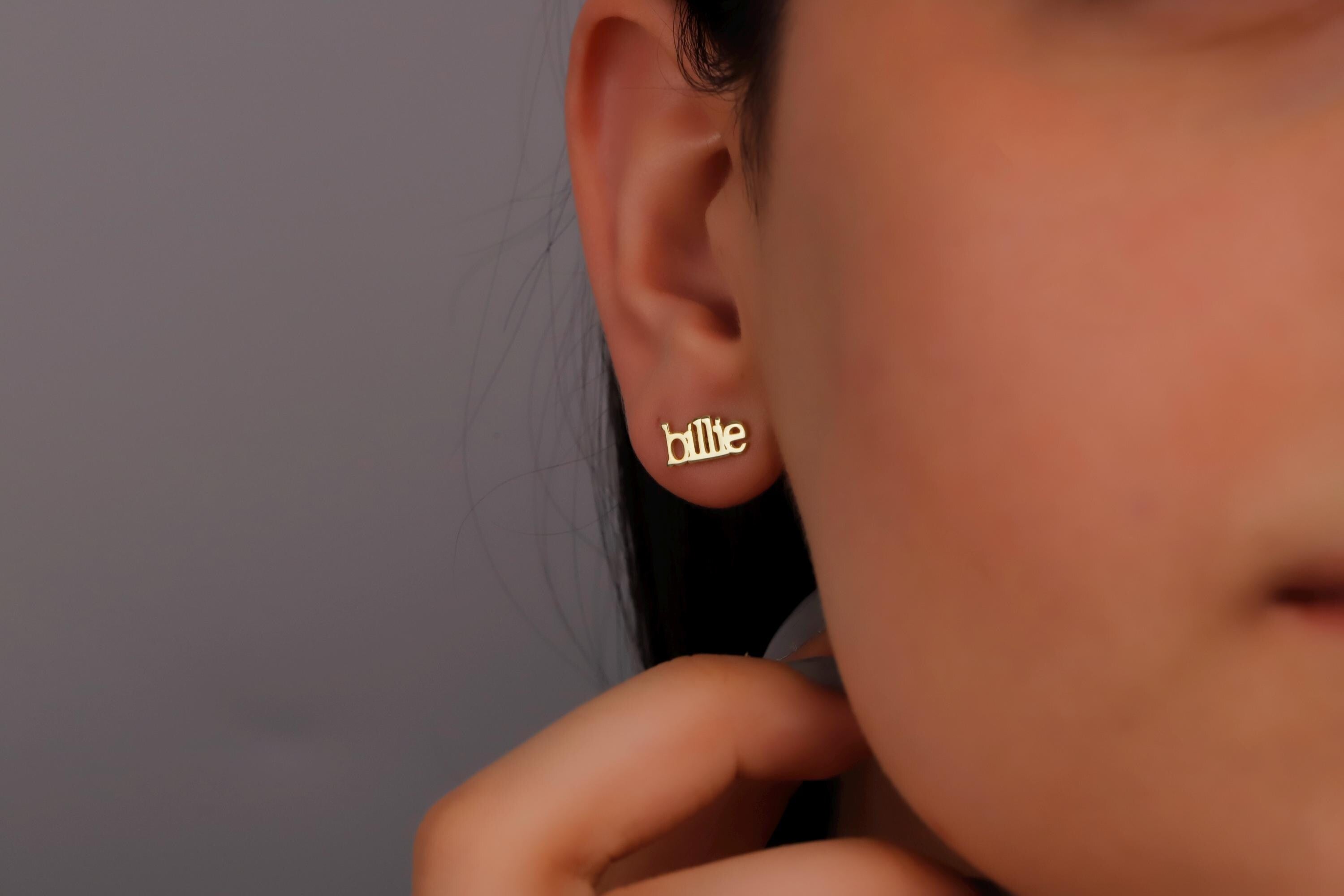 GoldNook Personalized Name Earrings - Dainty Solid Gold Jewelry for Unique Self-Expression and Meaningful Gifts