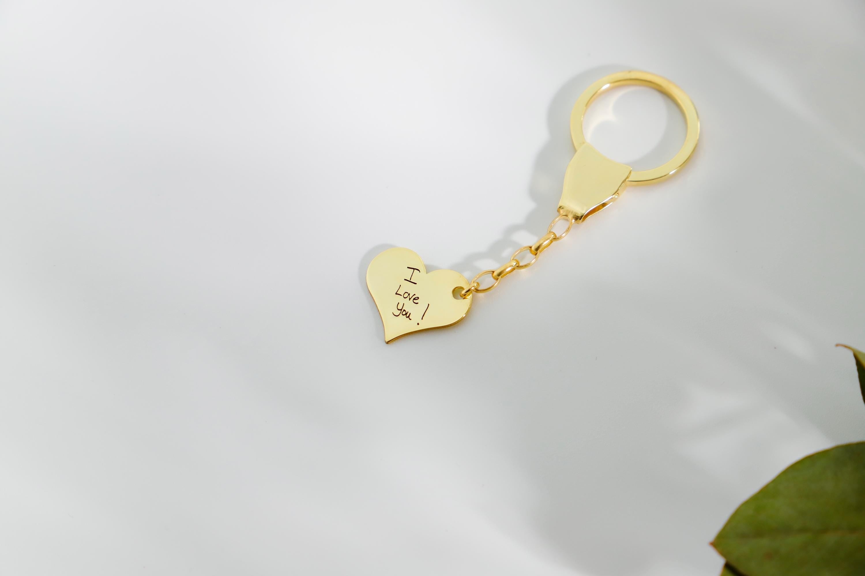 Actual Handwriting Keychain - Dainty Personalized Engraved 925 Sterling Silver Jewelry for Women
