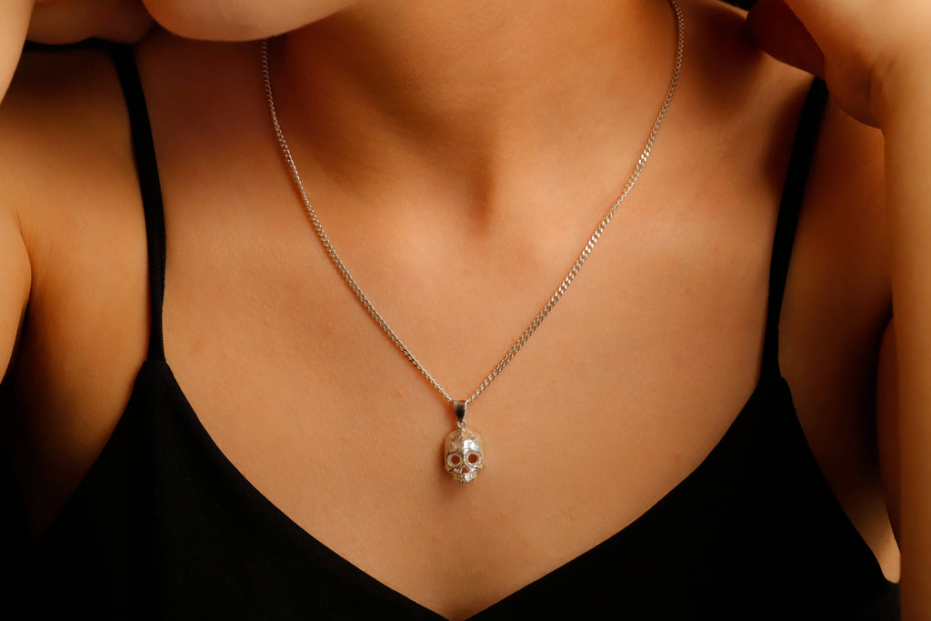 Skull Charm Necklace by SilverGoldandRose - Daring Elegance with a Touch of Edge