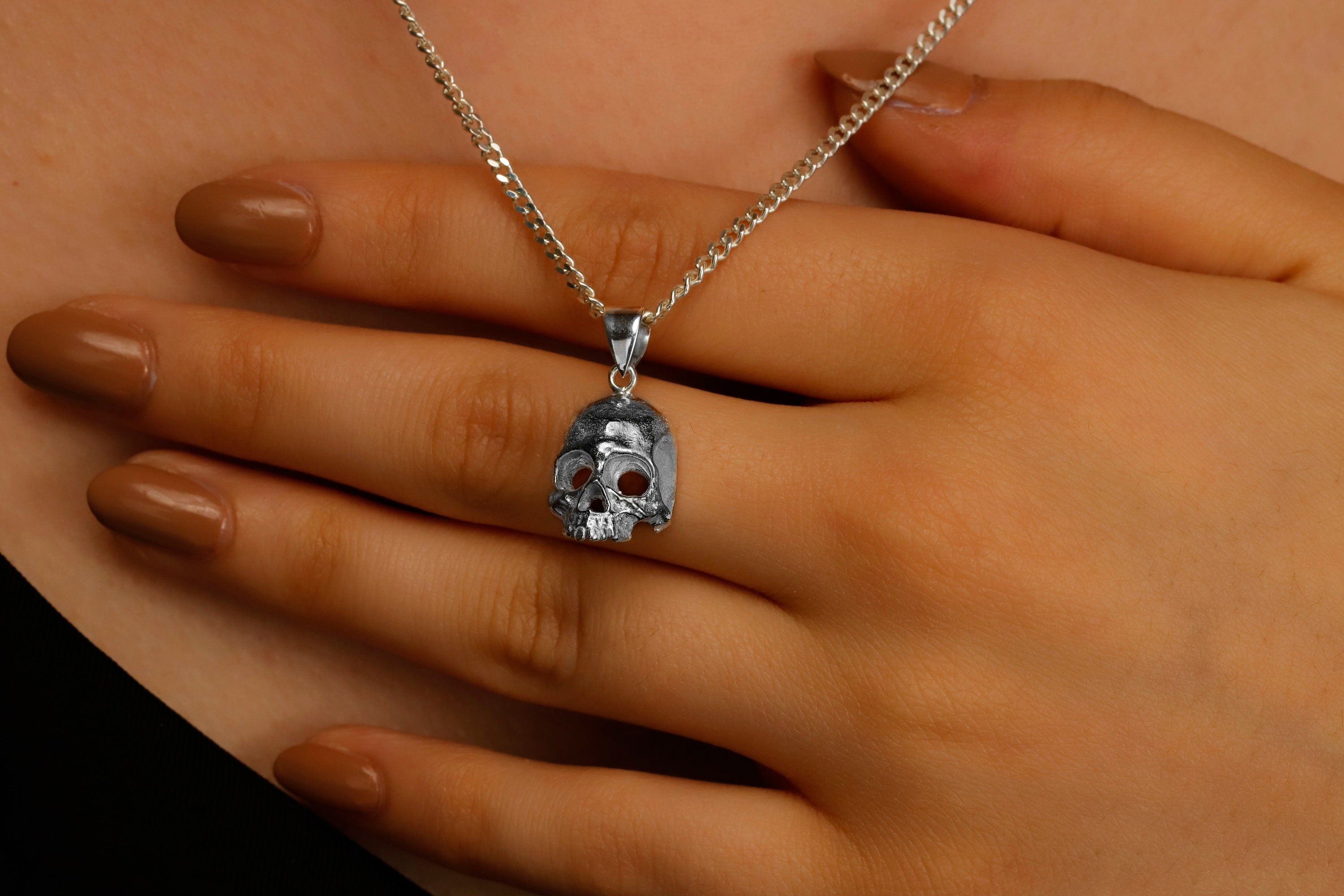 Skull Charm Necklace by SilverGoldandRose - Daring Elegance with a Touch of Edge