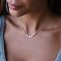 Dainty Pearl Choker Necklace | 6 Oval Freshwater Pearls | Perfect Bridesmaid & Bridal Shower Gift