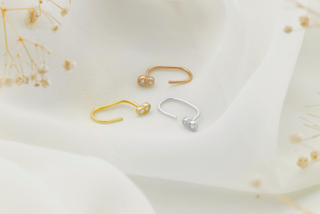 Gold Luxe Tiny Stone Ear Jacket Earrings - Dazzling Elegance for Every Occasion