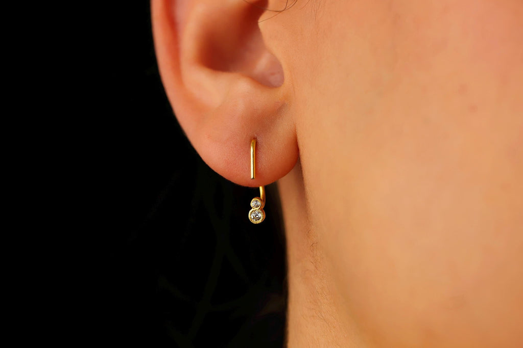 Gold Luxe Tiny Stone Ear Jacket Earrings - Dazzling Elegance for Every Occasion