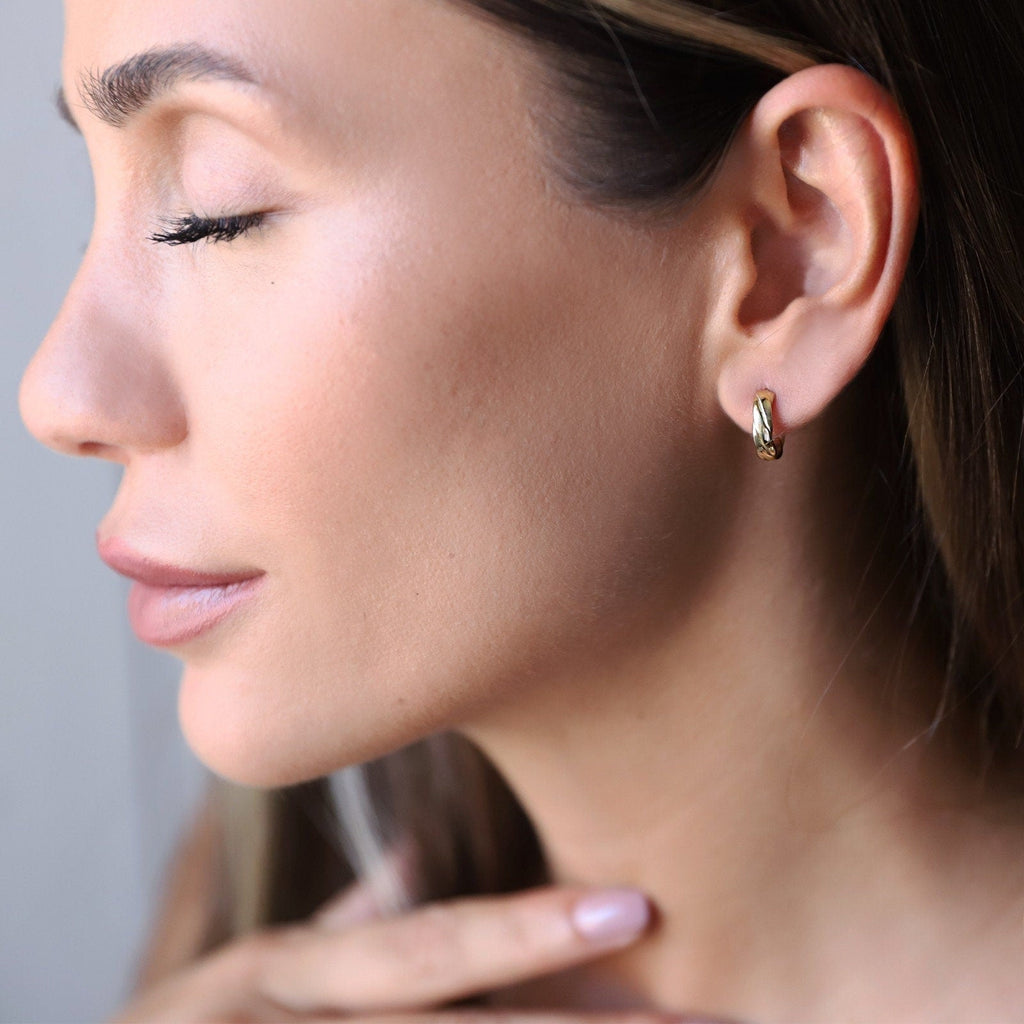 Twisted Silver Hoop Earrings - Dainty Handmade Jewelry