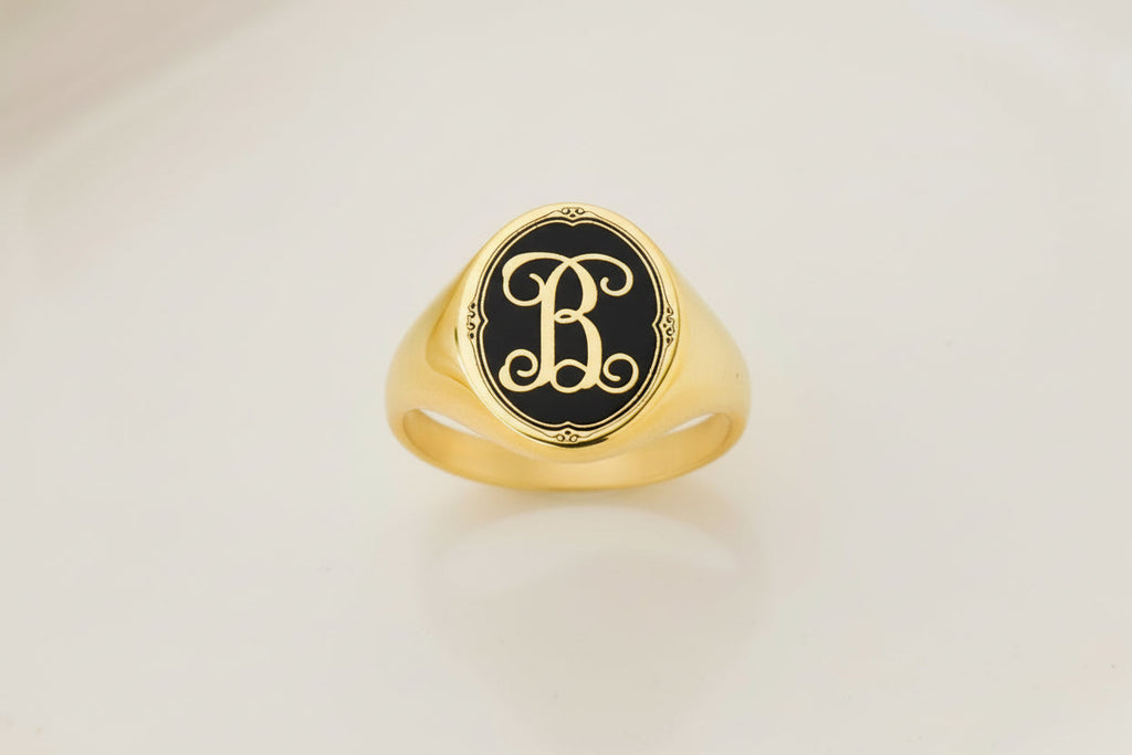 Monogrammed Signet Ring - Personalized Elegance for a Unique You