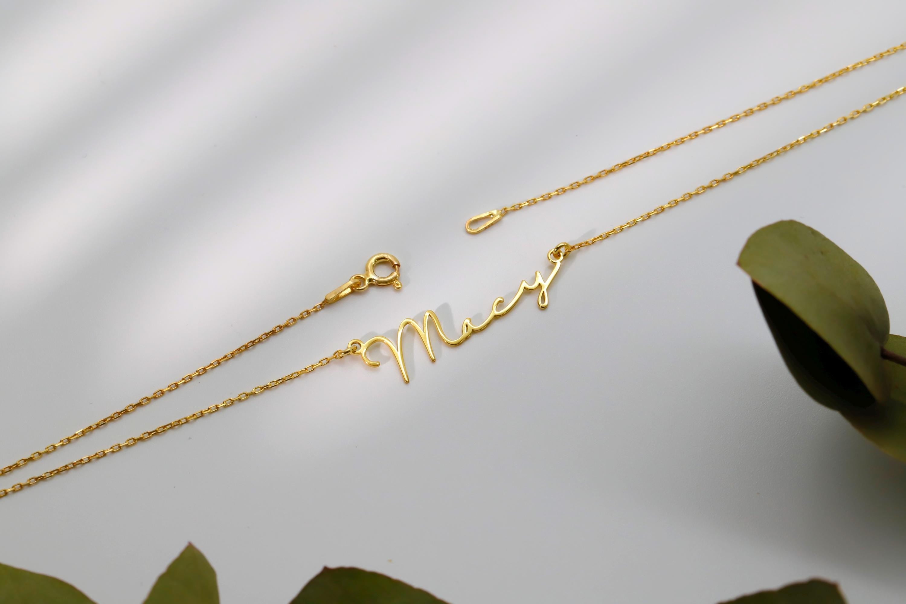 Goldsmiths Solid Gold Name Necklace - 8K, 10K, 14K Customizable Elegance