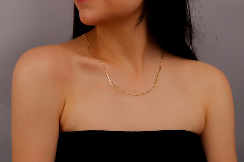 Dainty Initial Necklace by SilverGoldandRose | Personalize Your Style with a Unique Sideways Letter Design
