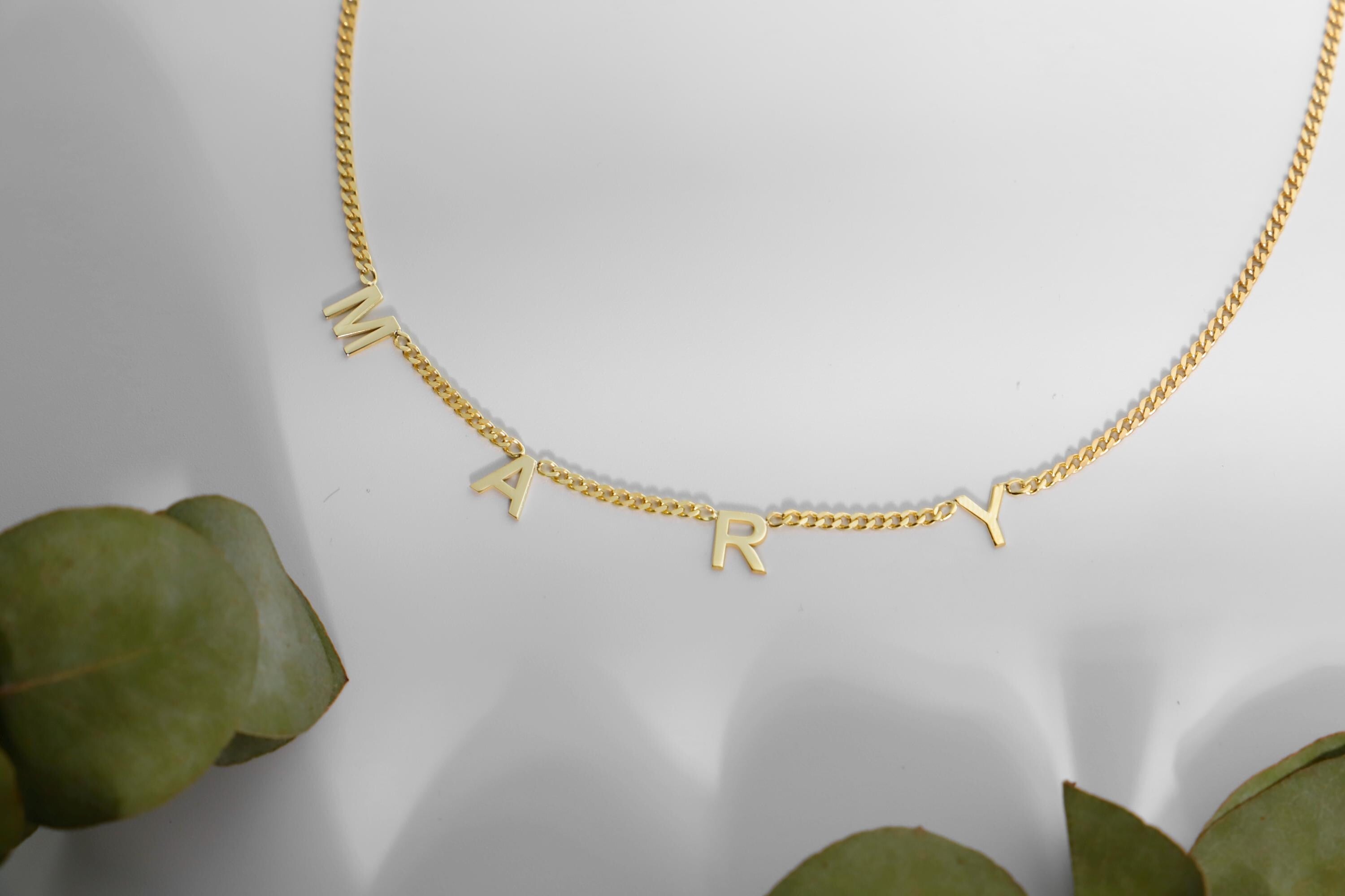 Gold Satellite Personalized Initial Necklace - Dazzling Sterling Silver, Perfect Gift for Her