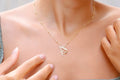 SilverGoldandRose Hummingbird Birthstone Necklace • Gold Bird Jewelry with Beaded Chain for Good Luck & Love