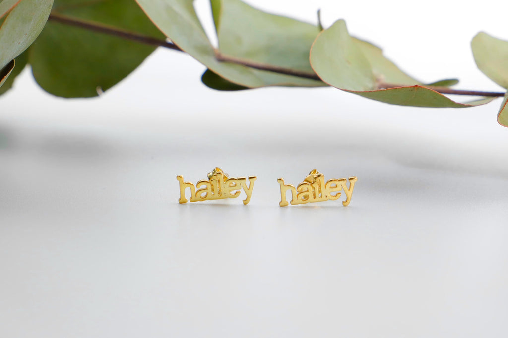 GoldNook Personalized Name Earrings - Dainty Solid Gold Jewelry for Unique Self-Expression and Meaningful Gifts